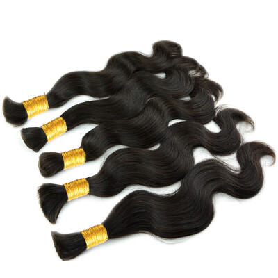 

7A Brazilian body wave bulk hair Unprocessed human hair Bulk 3 bundles virgin Brazilian hair extensions in free shipping