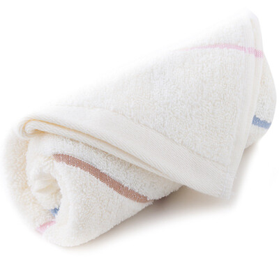

Sanli cotton cloth strip satin stitch towel 33x72cm soft water wash towel beige