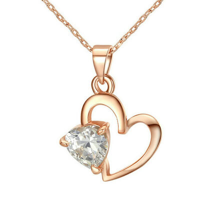 

Yoursfs Rose Gold Color Heart Necklace For Women Valentines Day Present For Girlfriend Choker Necklace Hot Sell