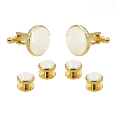 

Yoursfs@ Classic Design Three Color Plated Formal Optional Color Enamel Cufflinks Tuxedo Studs Set