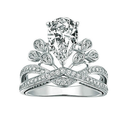 

Yoursfs Unique Retro Ring Vintage Style Gold Plating Austrian zircon Peacock Feather Shape Ring