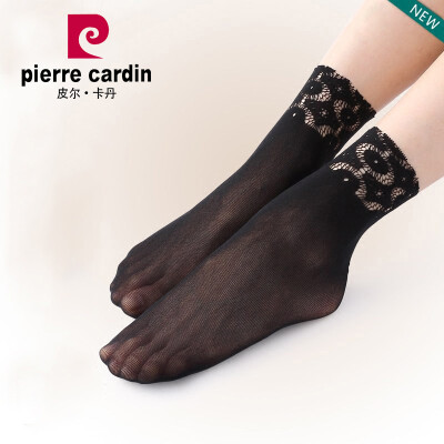 

Jingdong supermarket] Pierre Cardin socks female socks lace stockings lace jacquard no silk thread socks 6 pairs of black uniform