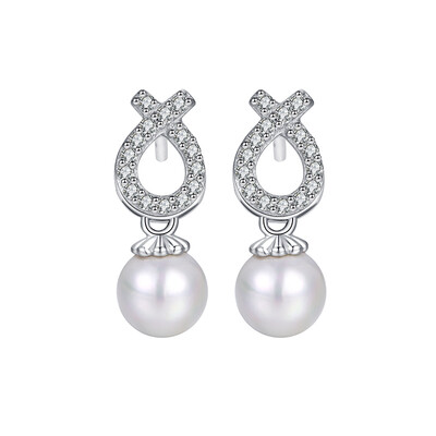 

AFFINER 925 silver simple series butterfly beaded earrings women &39s fashion jewelry AFE2028