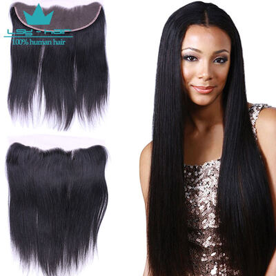 

8A Human Hair Brazilian Lace Frontal Closure Straight 13x4 Ear to Ear Bleached Knots Virgin Straight Hair Full Lace Frontals