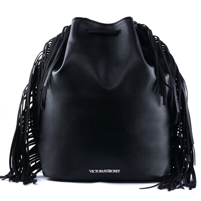 

VICTORIA' SECRET Victoria' Secret Black Fashion Tassel Drawstring Shoulder Bag 345775 099 OS