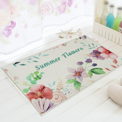

Green bathroom cotton linen mat fabric mat kitchen anti-slip door mat small clear new 5080cm