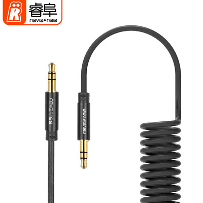 

Rui Fu REVOFREE CYA22 aux car audio cable 35mm public on the car audio cable cable phone speaker line black spring line 2 meters