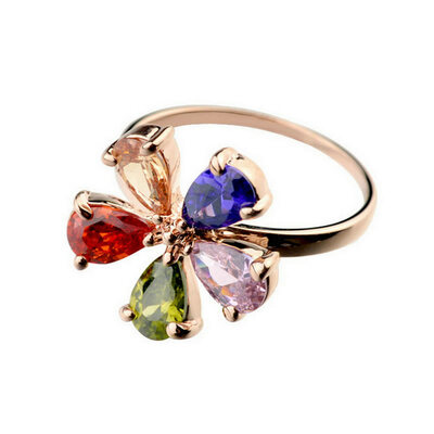

Yoursfs Luxury colours zircon Big Flowers Rings For Women Rhinestone Wedding Engagement Ring Fashion Jewelry Anel
