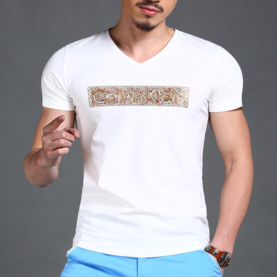 

SHUYI New Summer Mens Short Sleeve Printed T-shirt