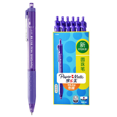 

Paper Mate Ballpoint Pens 300 RT 0.7MM Purple Paper Box (12 Pack)