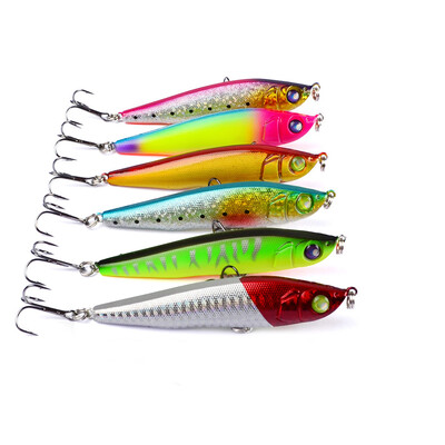 

1PC Plastic Pencil Bait 3.9"-10cm/0.7oz-20g Fishing Tackle 6 Color Fishing Baits Bass 4# Black Hook Fishing Lure