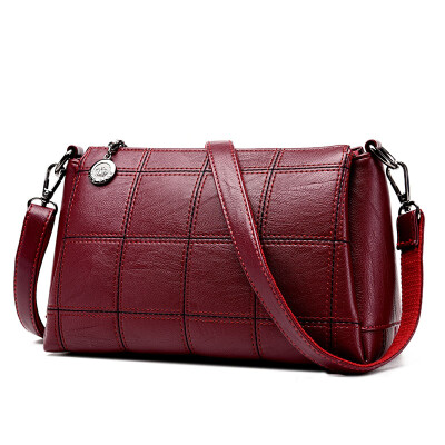 

Fashion Women Genuine Leather Plaid Messenger Hand Bag Ladies High Quality Sheepskin Sac a Main Shoulder Bags Women Crossbody Bag