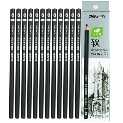 

Deli 58120 Charcoal Pencils 12-Pack Soft