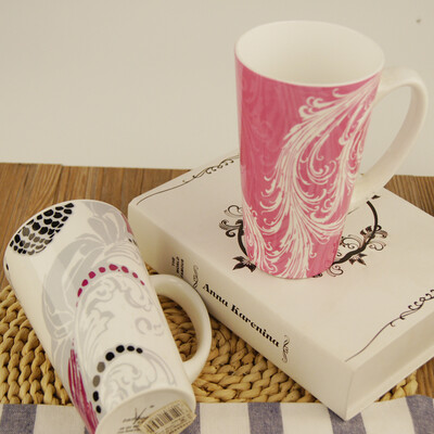 

【Jingdong Supermarket】 Feng bamboo bamboo creative personality ceramic mug couple cup cup coffee cup milk cup bone porcelain large funnel cup 600ml (color randomly sent