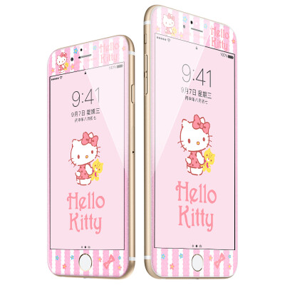 

Отличный плюс подлинный HelloKitty Apple iPhone6plus / 6splus закаленной пленки углеродного волокна мягкой стороны закаленной стеклянной пленки флэш-пленки цветной фильм рано утром Katie