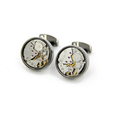 

Yoursfs @ Gear Punk Cufflinks Cool Cuff links Мужская подача Нержавеющая металлическая машина Через время механического движения Men Gift