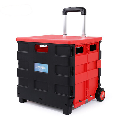 

Portable car storage box folding old supermarket shopping cart small cart