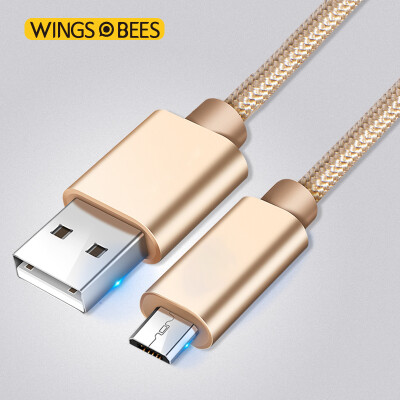 

Bee wing Andrews data cable Micro USB Andrews interface phone charger line power cord braided wire 1 m gold for Samsung / millet / Meizu / Sony / HTC / Huawei