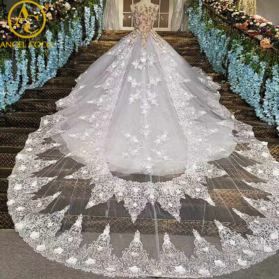 

Luxury Crystals Beaded Sexy Ball Gown Bride wedding Dresses 2017 Sweetheart Lace Beading Flowers Long Train Weeding Dress Custom