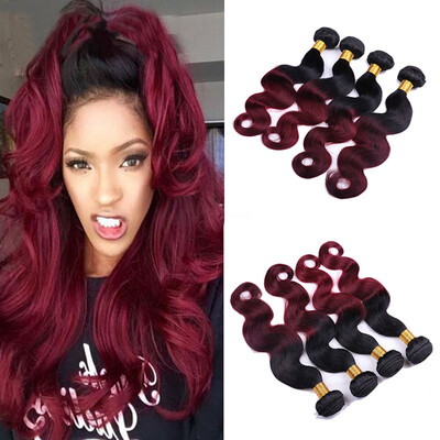 

Brazilian Body Wave Ombre Brazilian Hair Ombre Human Hair 4 Bundles Wet And Wavy Brazilian Virgin Hair Weave Bundles No Shedding