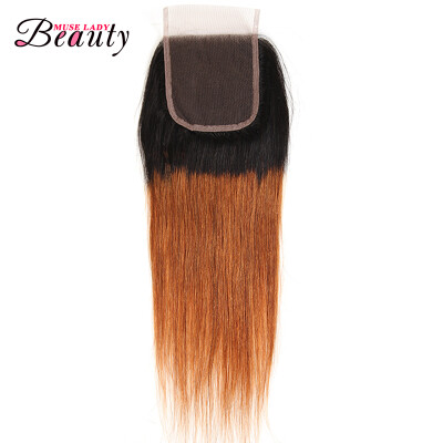 

Ombre Brazilian Virgin Hair Straight Lace Closure 8" to 20" Two Tone 1b30 Swiss Lace Human Hair Closure