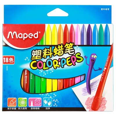 

Ма Peide (Maped) CH862002 Rollable вырезать два цвета цветного картриджа 18 пластиковые мелки