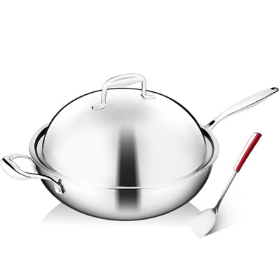 

【Jingdong Supermarket】 Cooking King's Wok 304 Stainless Steel Pot 32cm Healthy Uncoated High Arch Induction Cooker Woks WG14450