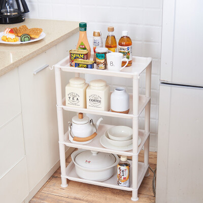 

LONGSTAR Kitchen Storage Shelves 4 Layers Removable Storage Shelves White -060