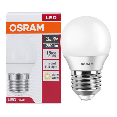 

Супермаркет] [Jingdong Osram (OSRAM) Светодиодная лампа лампы 3W E27 маленький рот большим дневной белый