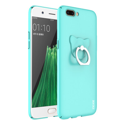 

ESCASE OPPO R11 mobile phone case to send the ring buckle all-inclusive paint skin feeling series hard shell protection package skin feeling blue