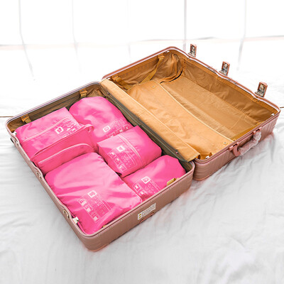 

Space Studio waterproof travel storage bag luggage sorting bag clothing storage 7 sets of pink