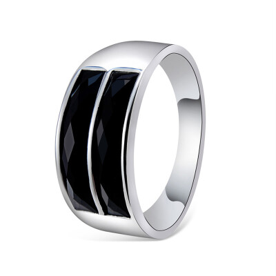 

Yoursfs Wedding Band Collection Ring Men New Fashion Jewelry Double Black Agate Rings Top Quality Boyfriend Valentines Gifts