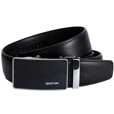 

BOPAI Belt Mens First Layer Leather Automatic Buckle Belt Business Mens Automatic Buckle Casual Pants Black 713-005251
