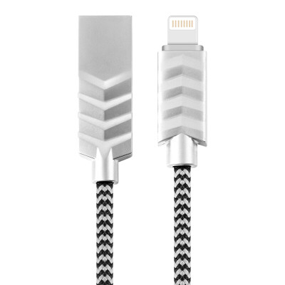 

Machine music field Apple data cable phone charging line power cable support iPhone8 7 6s Plus iPad Mini4 zinc alloy weaving S-M327 silver