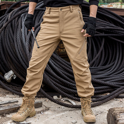 

FREE SOLDIER Outdoor Sport Tactical Climbing And Hiking Pants For Men Soft-Shell Fleece FabricInstant Waterproof Windproof Pant