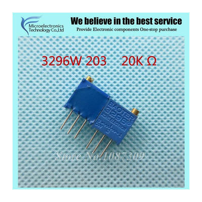 

50Pcs/lot 3296W-1-203LF 3296W 203 20k ohm Top regulation Multiturn Trimmer Potentiometer High Precision Variable Resistor