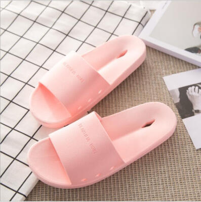 

Bathroom slippers female home hollow bath soft bottom leak speed dry cool slippers 1711