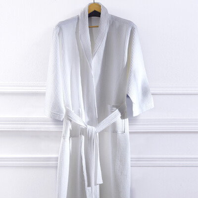 

[Jingdong supermarket] Lan Syria (LENCIER) bathrobes home five-star hotel couple spring and summer bathrobes pure cotton soft absorbent men and women universal blue edge L