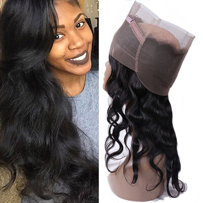 

Pre Plucked 360 Lace Frontal Closure Natural Hairline Brazilian Virgin Hair Body Wave Lace Band Frontal Closure with Baby Hair