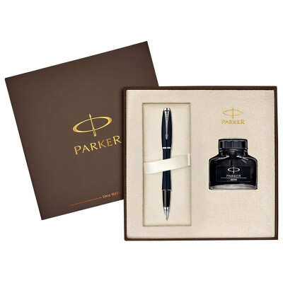 

Parker (PARKER) city dark blue and white folder ink pen + ink gift set