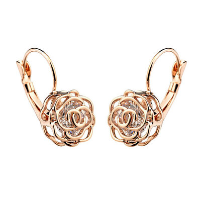 

Yoursfs Women Elegant Yellow Petal Shape Hollowed Out Leverback Earrings for Mother Day