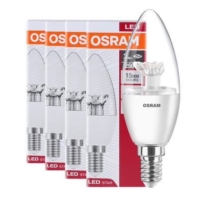 

[Jingdong supermarket] OSRAM (OSRAM) LED light bulb transparent candle 3W E14 small mouth warm white yellow four only installed