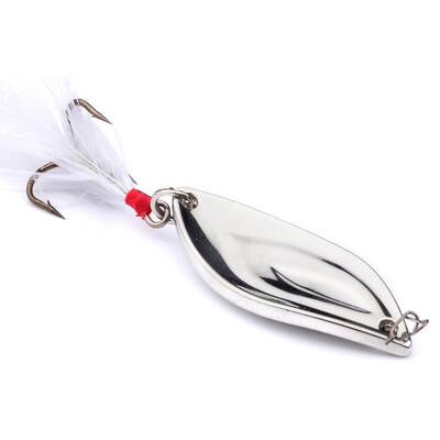 

1PC Metal Fishing Bait Spoon Fishing Lures 10G/4.5CM Silver Color Bass Baits Wobblers Fishing Tackle
