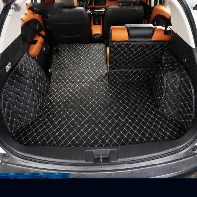 

Huashi Honda XRV trunk mat Honda xrv full surrounded leather car trunk mat Honda XRV tail box mat modified xrv special accessories Lingge models 5 sets - sports black