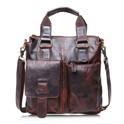 

Fashion casual leather men retro business handbag shoulder Messenger bag as gift for men