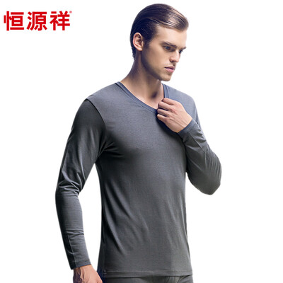 

HengYuanXiang men's thin warm underwear set with round collar
