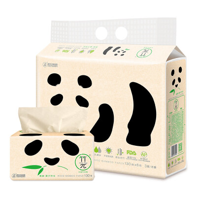 

Bamboo natural bamboo pulp spontaneous natural pumping 6 packaging 130 three-tier plastic packaging health does not bleach natural paper towel