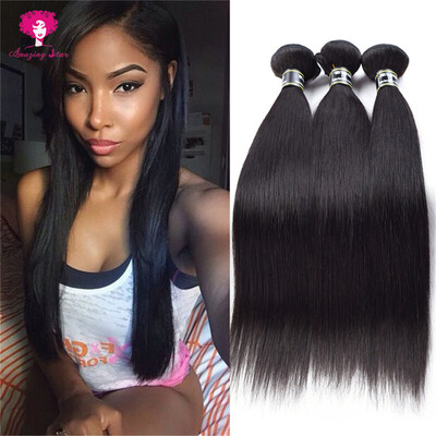 

Amazing Star Hair Brazilian Virgin Straight Hair 3 Bundles Straight Hair Weave Mink Brazilian Hair Bundles Soft and Bouncy
