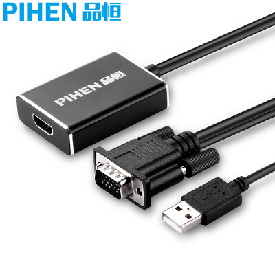 

PIHEN PH-ZHQ009 VGA to HDMI converter with audio video interface transfer computer connection projector HDMI to VGA interface metal black