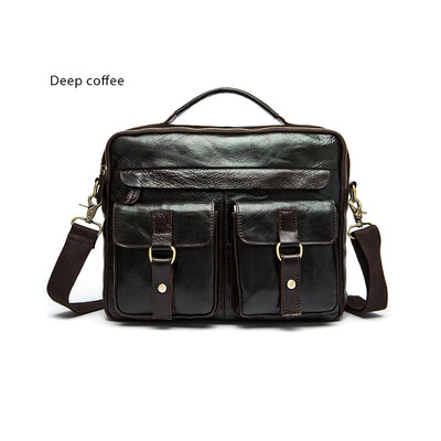 

DALFR Genuine Leather Men Shoulder Bags 1618 Inch Cowhide Handbags Casual Style Messenger Bags for Men Crazy Horse Leather